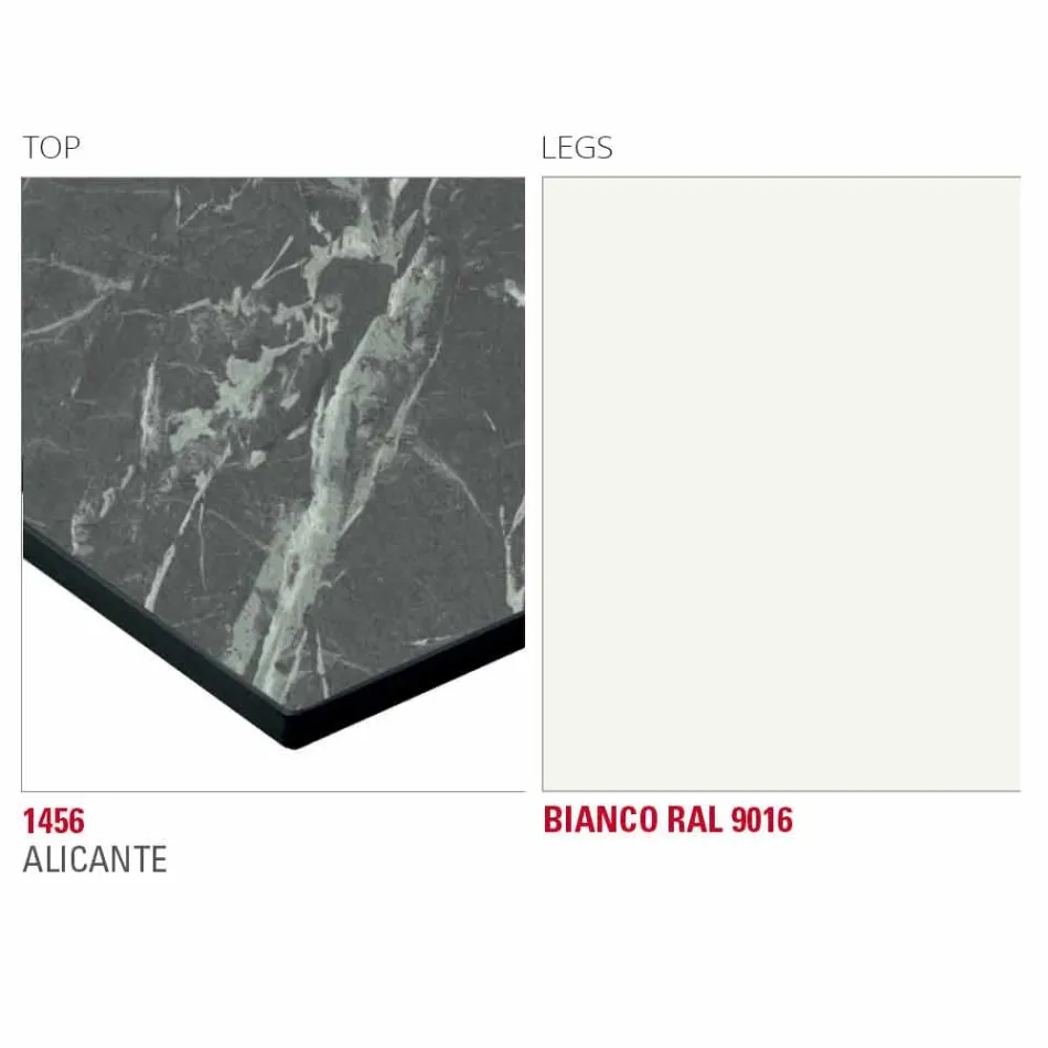 Table à manger avec plateau en Hpl et base en métal Made in Italy - Aresto Viadurini