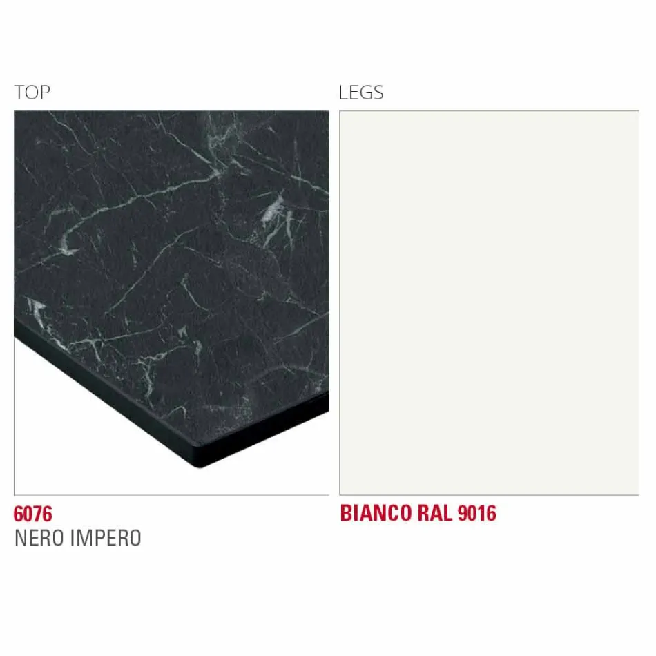 Table à manger avec plateau en Hpl et base en métal Made in Italy - Aresto Viadurini