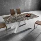 Table à manger avec plateau en Hpl et base en métal Made in Italy - Aresto Viadurini
