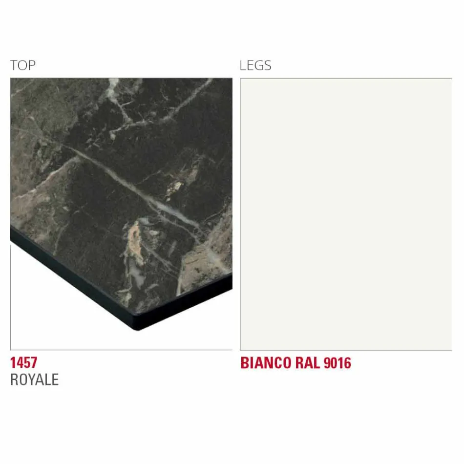 Table à manger avec plateau en Hpl et base en métal Made in Italy - Aresto Viadurini