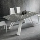 Table à manger avec plateau en Hpl et base en métal Made in Italy - Aresto Viadurini
