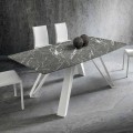 Table à manger avec plateau en Hpl et base en métal Made in Italy - Aresto