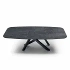 Table à manger avec plateau en hypermarbre fin Made in Italy - Settimmio Viadurini