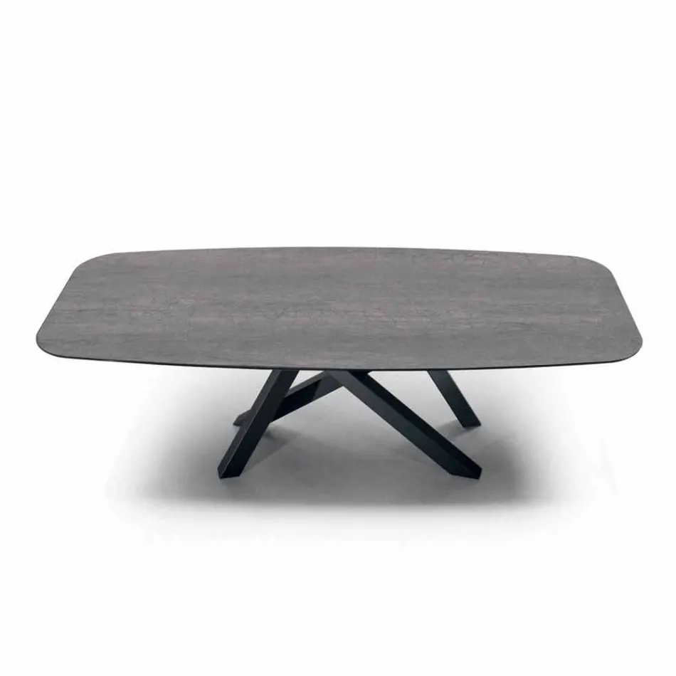 Table à manger avec plateau en hypermarbre fin Made in Italy - Settimmio Viadurini