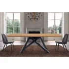 Table à manger avec plateau en bois plaqué Made in Italy - Settimmio Viadurini