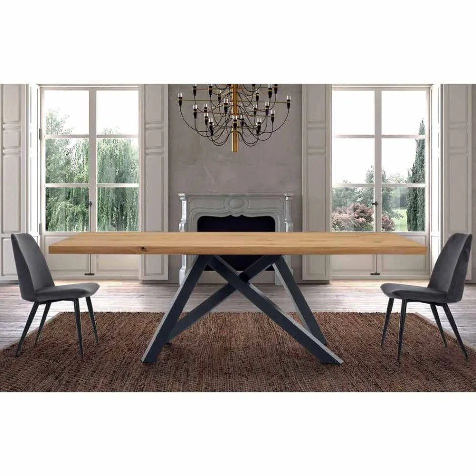Table à manger avec plateau en bois plaqué Made in Italy - Settimmio Viadurini