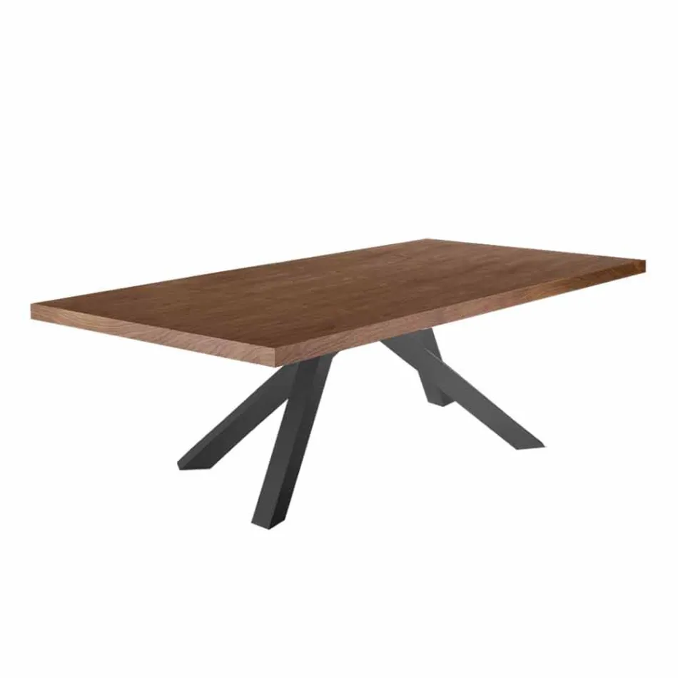 Table à manger avec plateau en bois plaqué Made in Italy - Settimmio Viadurini