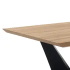 Table de Salle à Manger avec Plateau en Mdf Finition Chêne Plaqué - Helene Viadurini