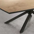 Table à manger avec plateau en placage de chêne fabriquée en Italie - Antonino Viadurini