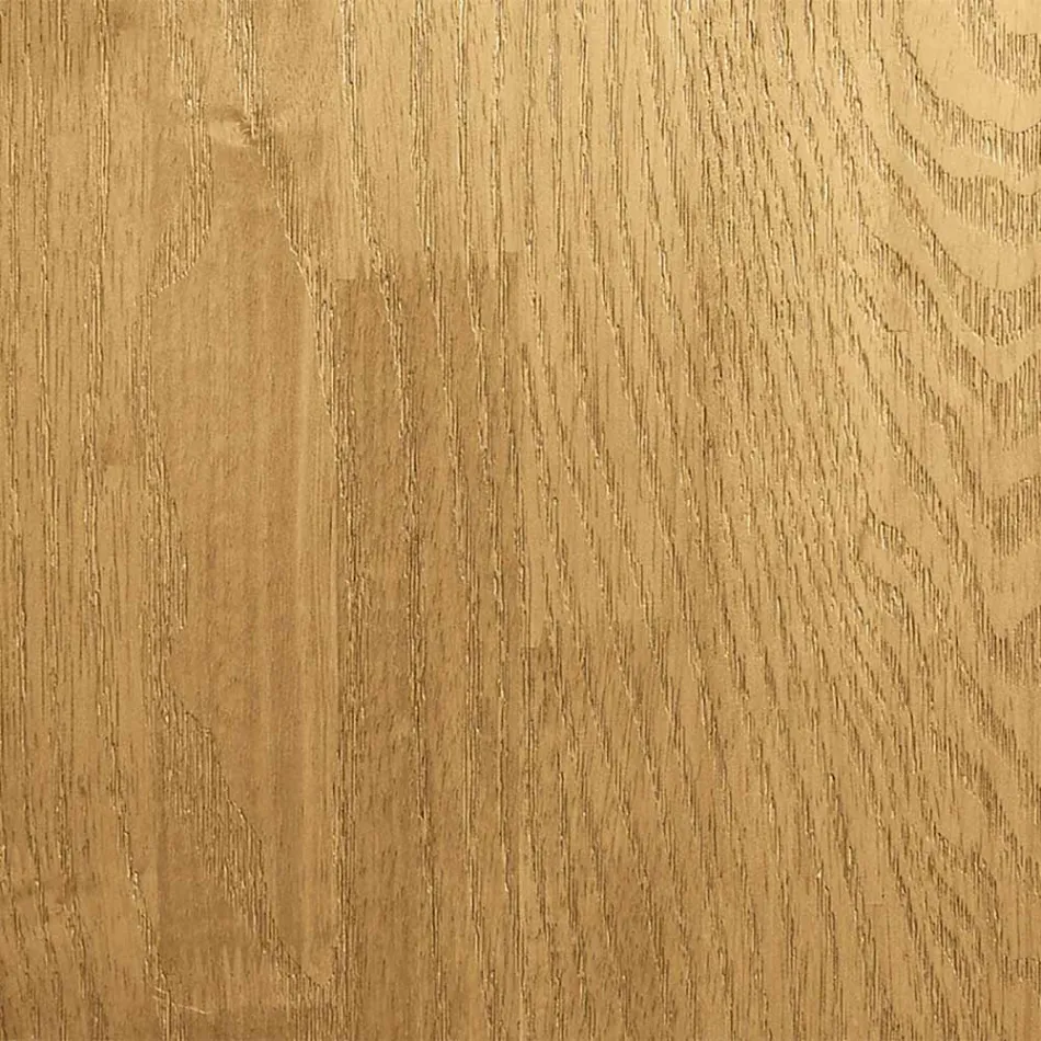 Table de salle à manger avec plateau en bois massif et base en métal - Ibisco Viadurini