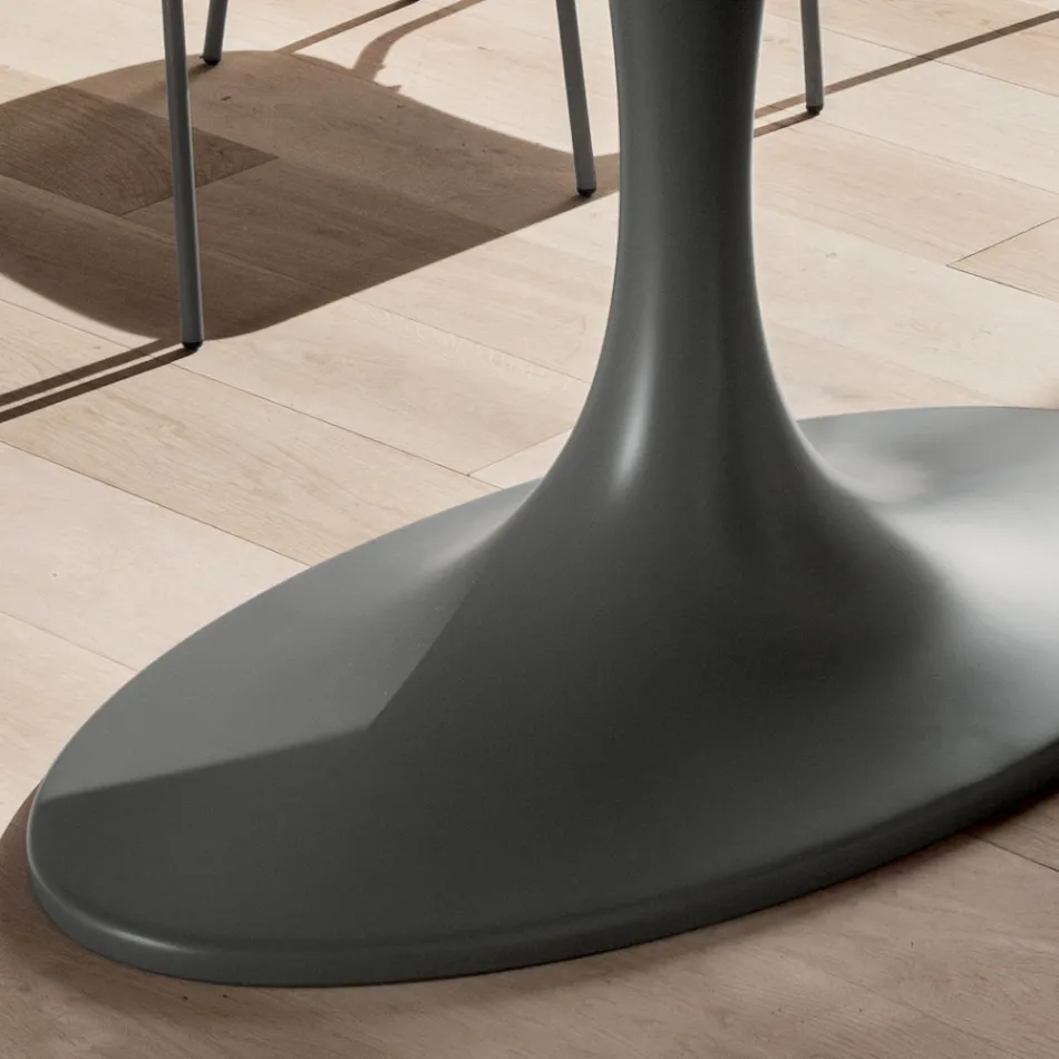 Table à manger de qualité avec plateau en verre laqué Made in Italy - Brontolo Viadurini