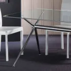Table à manger avec plateau en verre trempé transparent - Thor Viadurini