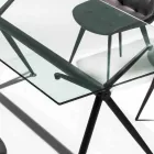 Table à manger avec plateau en verre trempé transparent - Thor Viadurini