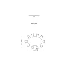 Table à manger avec plateau ovale en stratifié HPL fabriquée en Italie - Dollars Viadurini