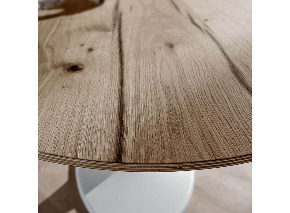Table à manger avec plateau ovale en contreplaqué fabriquée en Italie - Brontolo Viadurini