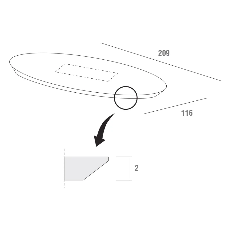 Table à manger avec plateau ovale en contreplaqué fabriquée en Italie - Brontolo Viadurini