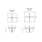 Table à manger avec plateau carré et base en verre Made in Italy - Tiseo Viadurini