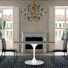 Table à manger avec plateau rond en Fenix de haute qualité fabriquée en Italie - Dollars Viadurini