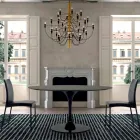 Table à manger avec plateau rond en Fenix de haute qualité fabriquée en Italie - Dollars Viadurini