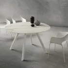 Table à manger avec plateau rond en laminam fabriquée en Italie - Lingotto Viadurini