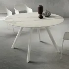 Table à manger avec plateau rond en laminam fabriquée en Italie - Lingotto Viadurini