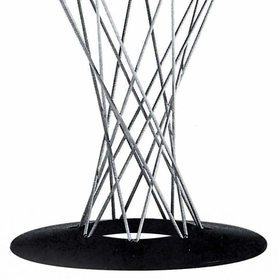 Table à manger avec plateau rond en stratifié noir Made in Italy - Plaza Viadurini