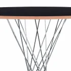 Table à manger avec plateau rond en stratifié noir Made in Italy - Plaza Viadurini