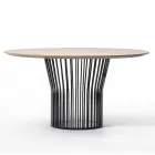 Table à manger avec plateau rond en bois Made in Italy - Alfero Viadurini