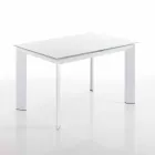 Table à manger avec plateau en verre trempé peint bianco Zeno Viadurini