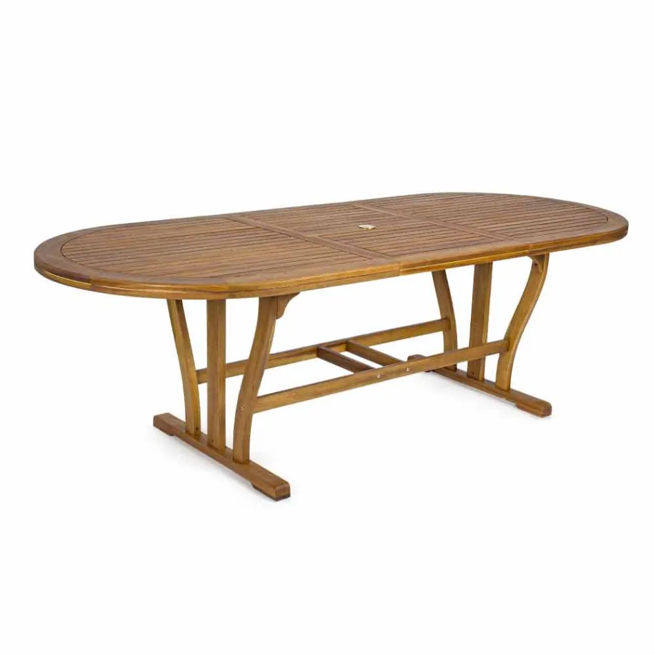 Table à manger d'extérieur extensible jusqu'à 240 cm en bois - Kaley Viadurini