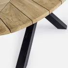 Table à manger d'extérieur avec plateau ovale en teck, Homemotion - Selenia Viadurini