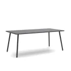 Table à manger d'extérieur rectangulaire en acier galvanisé Made in Italy - Elvia Viadurini