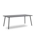 Table à manger d'extérieur rectangulaire en acier galvanisé Made in Italy - Elvia