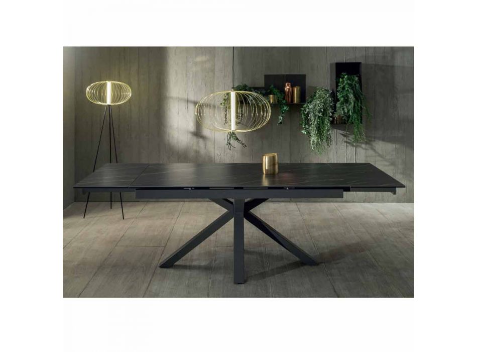 Table à manger design avec plateau en céramique extensible jusqu'à 240 cm - Ultron Viadurini