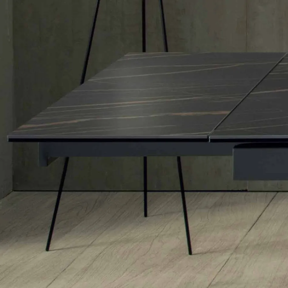 Table à manger design avec plateau en céramique extensible jusqu'à 240 cm - Ultron Viadurini