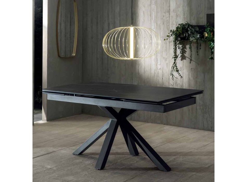 Table à manger design avec plateau en céramique extensible jusqu'à 240 cm - Ultron Viadurini