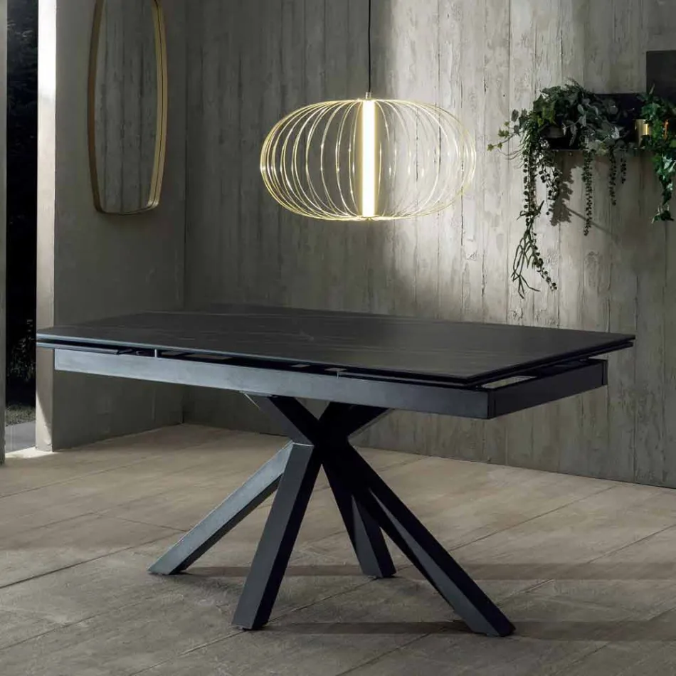 Table à manger design avec plateau en céramique extensible jusqu'à 240 cm - Ultron Viadurini