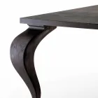 Table à manger design de luxe en bois massif, fabriqué en Italie, Discussion Viadurini
