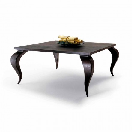 Table à manger design de luxe en bois massif, fabriqué en Italie, Discussion Viadurini