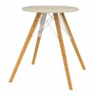 Table à manger design en bois et carré Dekton 4 pièces - Faz Wood par Vondom Viadurini