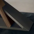 Table à manger design avec plateau en métal en noyer Canaletto - Bois Zorato Viadurini