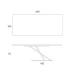 Table à manger design avec plateau en métal en noyer Canaletto - Bois Zorato Viadurini