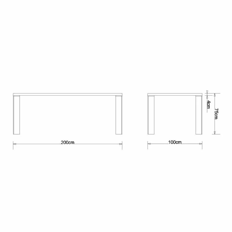 Table de salle à manger design en noyer naturel, L200xP100cm, Yvonne Viadurini