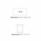 Table à manger design moderne 100x200 cm en bois et métal usine Viadurini