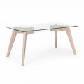 Table de salle à manger design moderne avec plateau en verre Homemotion - Piovra