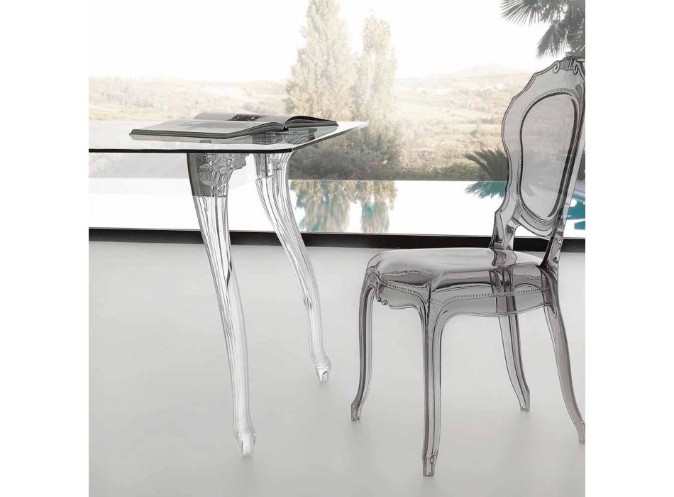 Table à manger design moderne avec plateau en verre trempé Jinny Viadurini