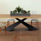 Table à manger design moderne avec plateau Elliot made in Italy en chêne Viadurini