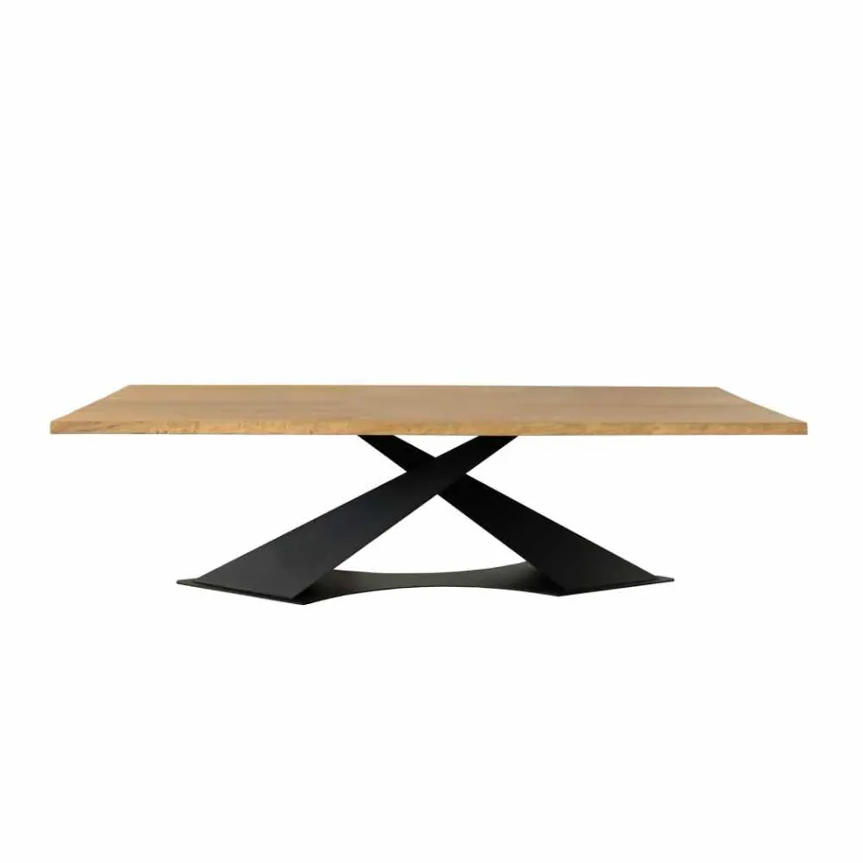 Table à manger design moderne avec plateau Elliot made in Italy en chêne Viadurini