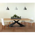 Table à manger design moderne avec plateau Elliot made in Italy en chêne Viadurini