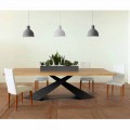 Table à manger design moderne avec plateau Elliot made in Italy en chêne